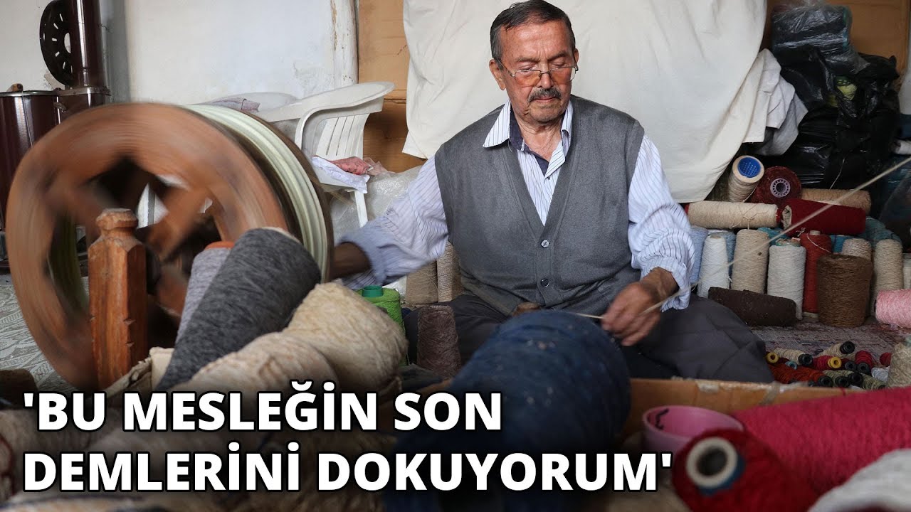 El tezgahında 65 yıldır dokumacılık yapıyor