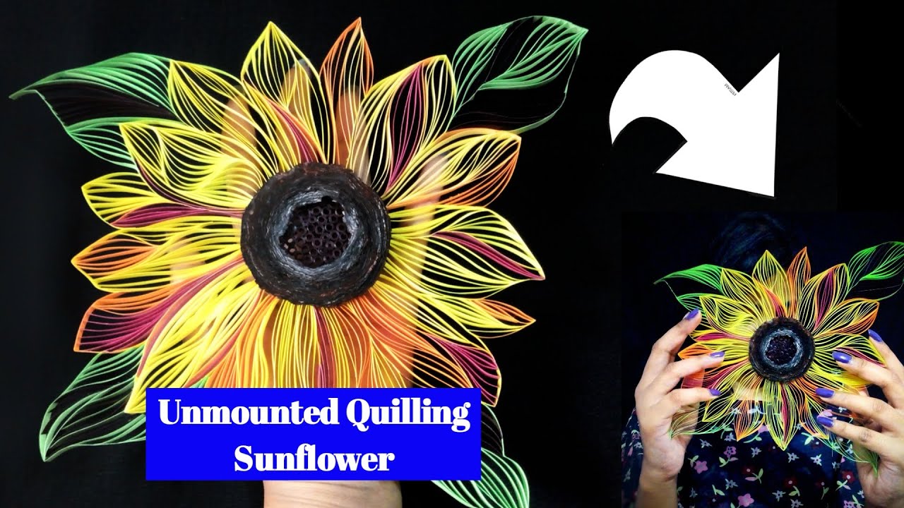 Unmounted On-edge Quilling sunflower | #Quillingart