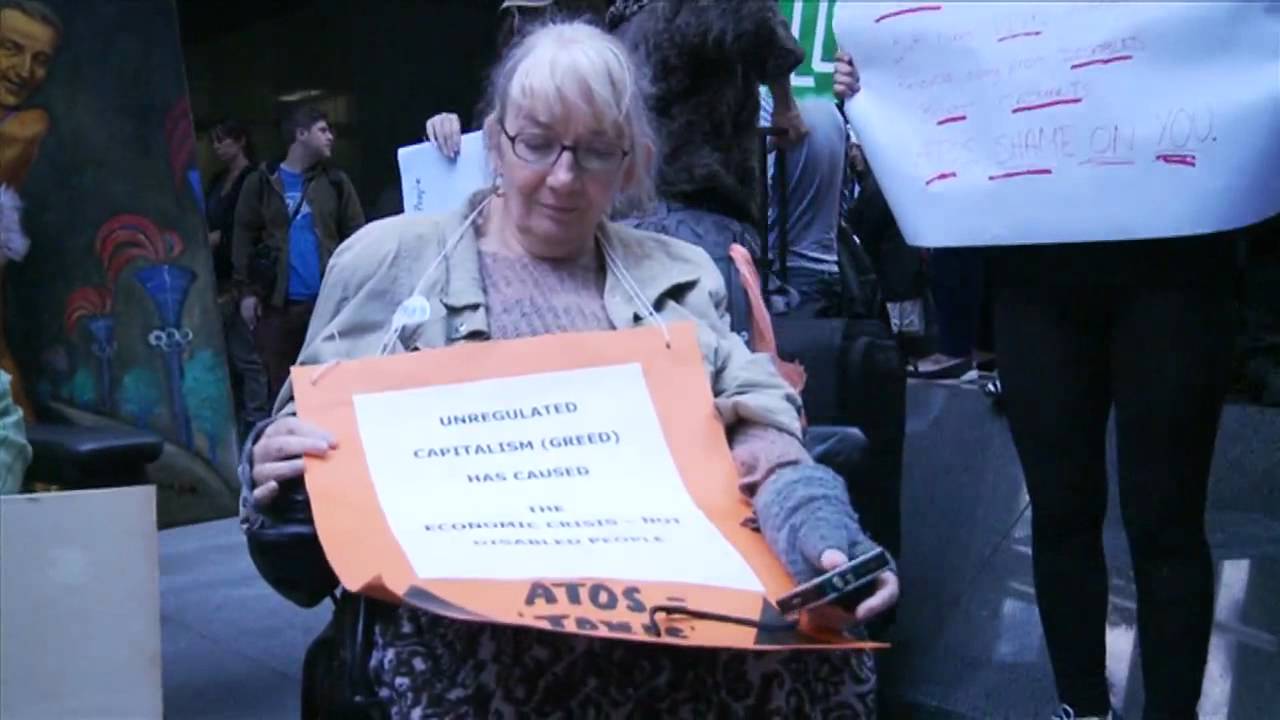 Disabled people protest against Atos role in Paralympics