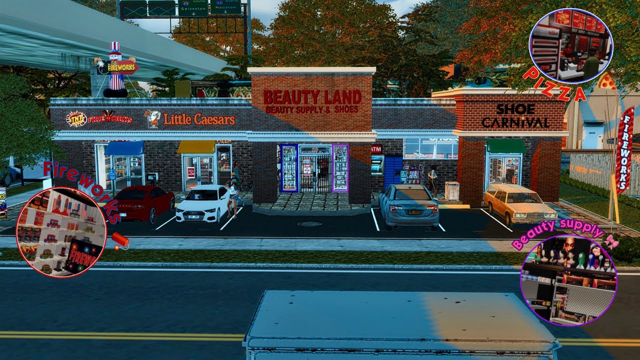 a REALISTIC STRIP MALL in my SAVE FILE │THE EXIST SAVE FILE│ The Sims 4