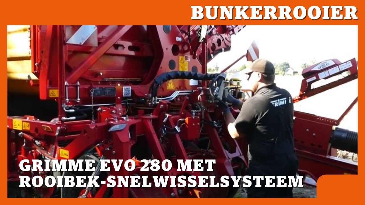Grimme EVO 280-bunkerrooier met rooibek-snelwisselsysteem