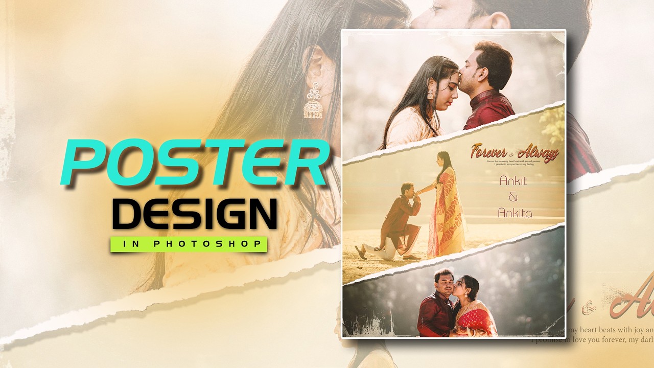 Pre Wedding Poster Design  in Photoshop | Free Psd | Artify PS