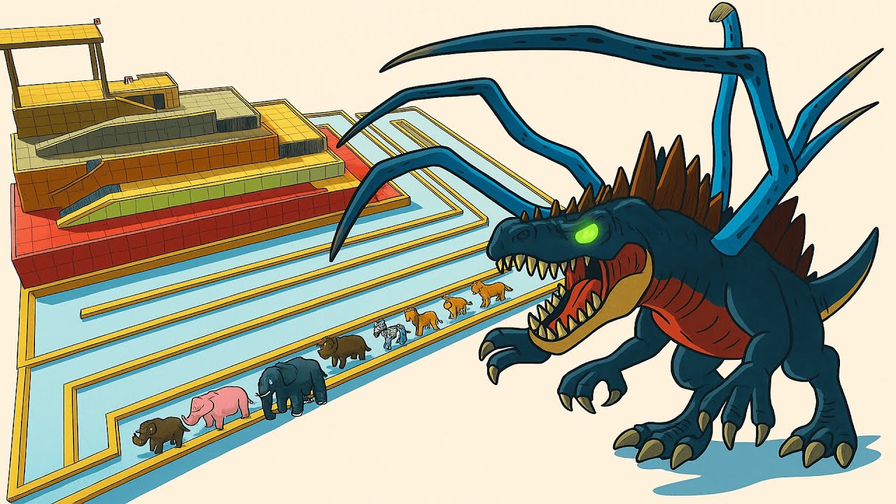 ESCAPE FROM 💀🦖 Alien SPINOSAURUS 🔥😱 - Survived Mode - Animal Revolt Battle Simulator