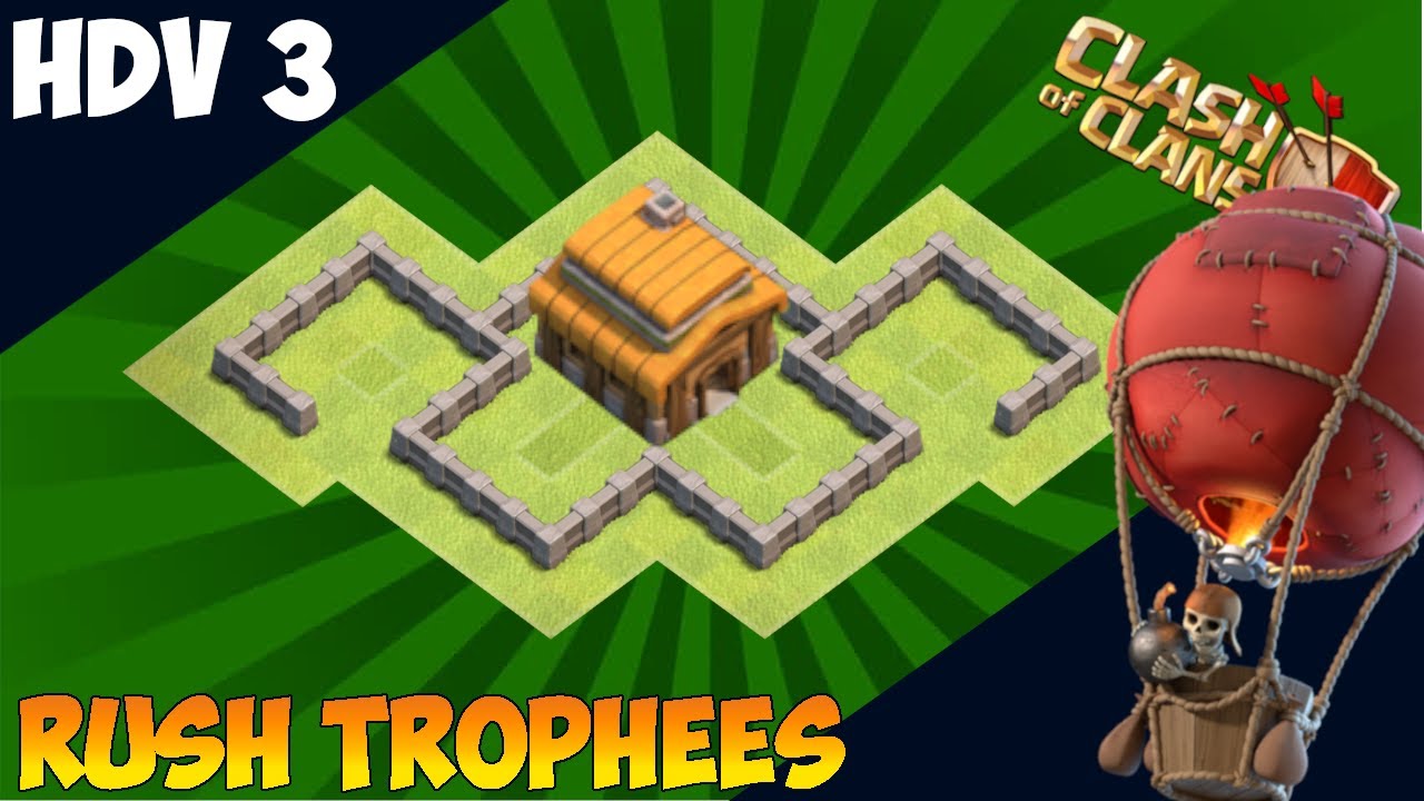 HDV 3 rush troph&eacute;es 2020 | MONTEZ EN TROPHEES ! | Clash of clans