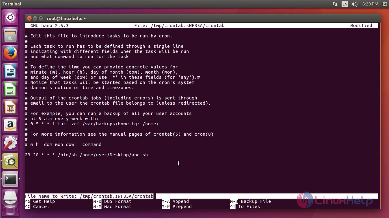How to schedule a Cron Job to run a script on Ubuntu 16.04