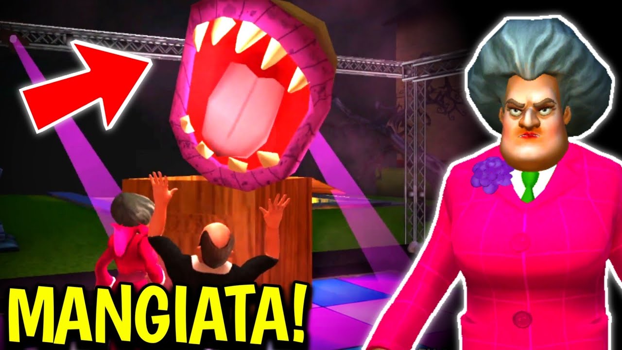 SCARY TEACHER 3D - LA MAESTRA PAZZA VIENE MANGIATA DA UNA PIANTA GIGANTE 😃 [Gameplay ITA]