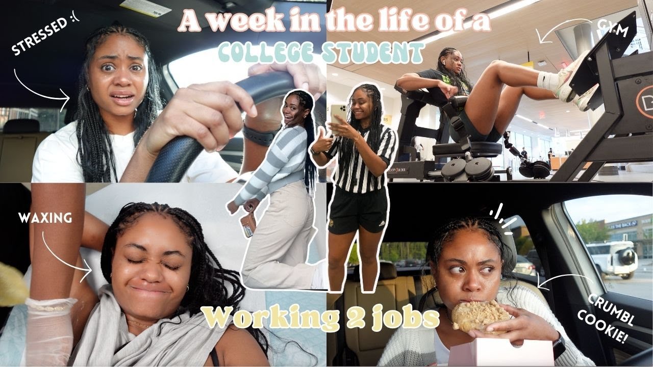 WEEK IN THE LIFE OF A COLLEGE STUDENT WORKING TWO JOBS| gym, studying, Zeelool review