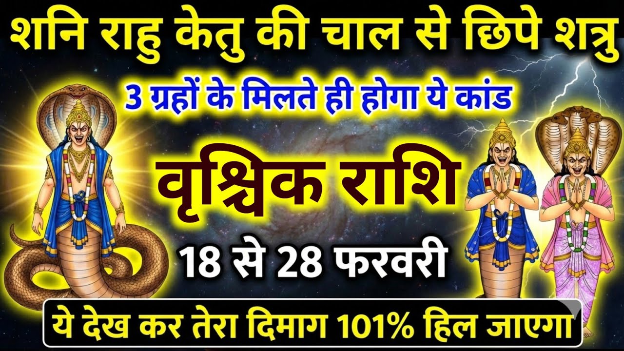 वृश्चिक राशि 😱 ये ग्रह योग बदल देगा सबकुछ | 18 से 28 फरवरी | शाम 6:45 बजे चेतावनी | Vrishchik Rashi