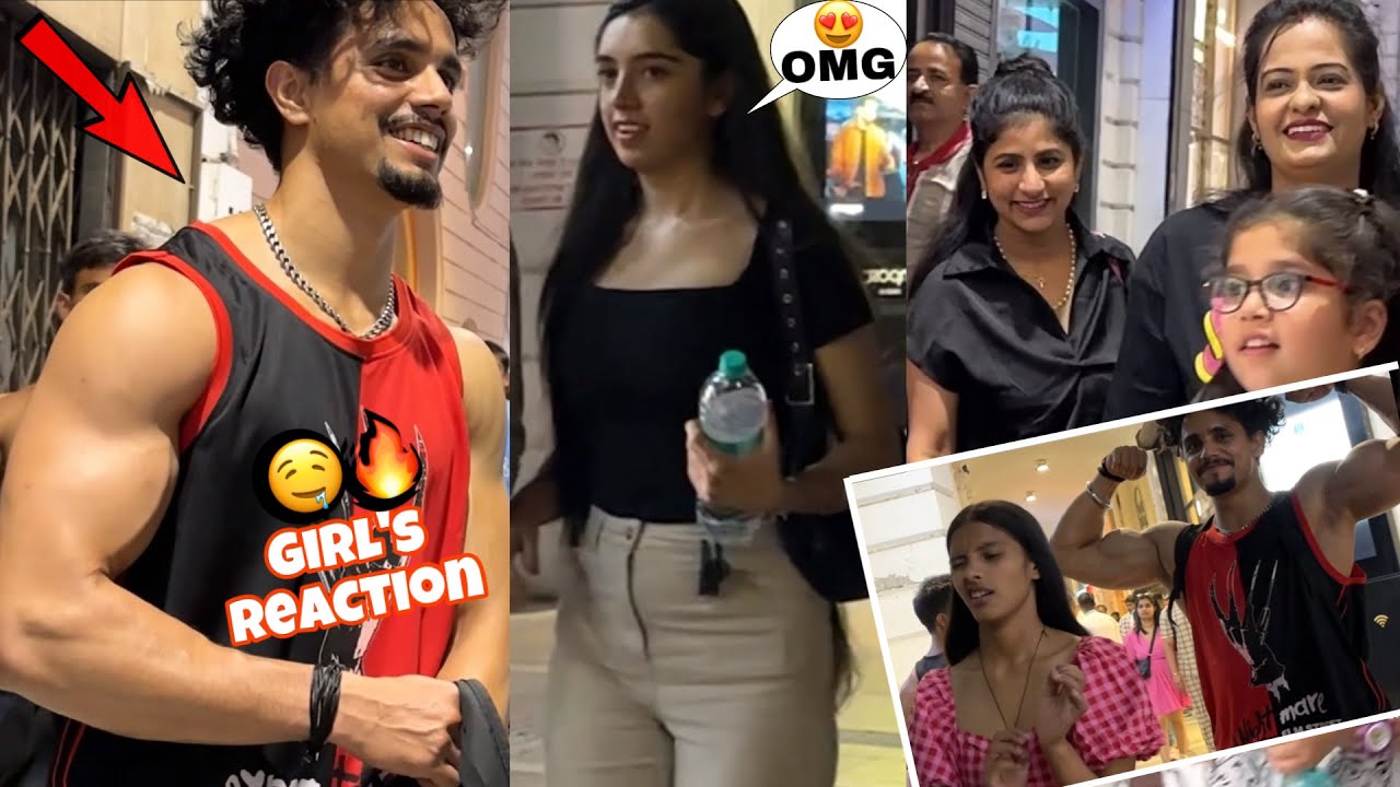 😍Best Delhi Cute Girls Reactions😘 Shirtless In Public💪 || Epic Reactions || Fitness Master Deepak