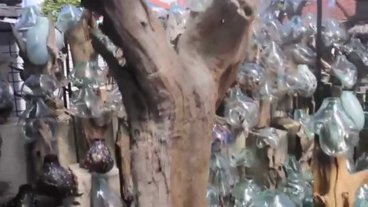 Studio Source Asia- Wood & blown glass sculpture from Bali
