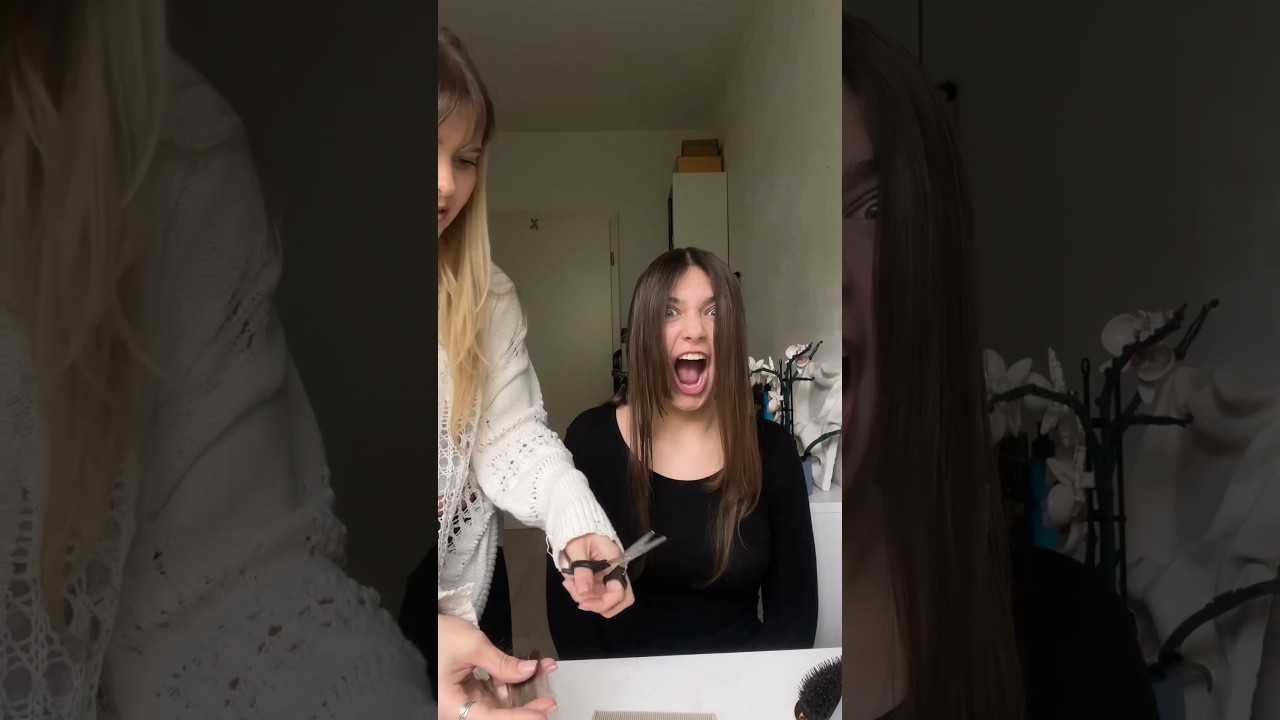 Cutting my sisters hair 💇🏼&zwj;♀️