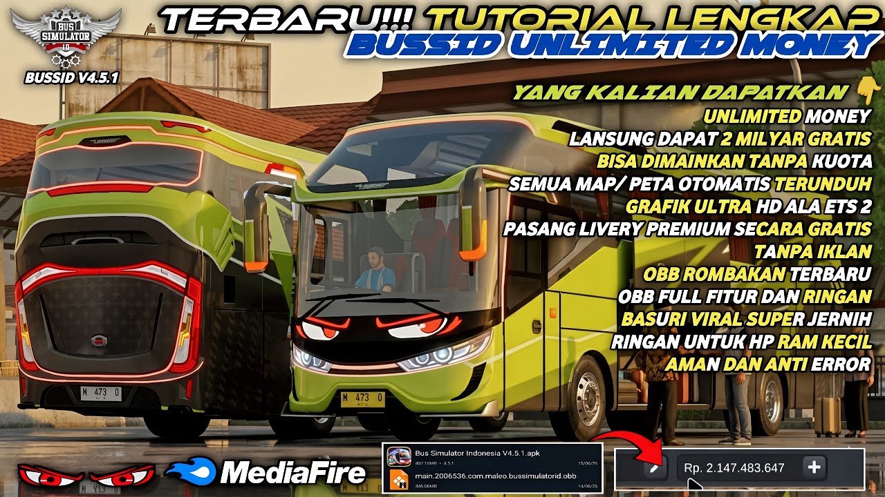UPDATE BUSSID 4.5.1 TERBARU‼️ CARA INSTALL APK & OBB LENGKAP + UNLIMITED MONEY 2 MILIAR | ALL DEVICE