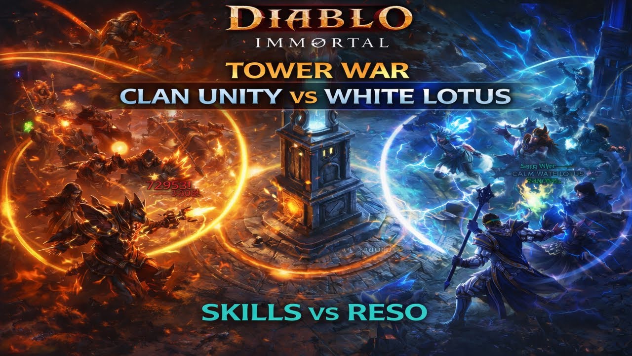 TOWER WAR. CLAN UNITY VS WHITE LOTUS. SKILLS VS RESO, the ART OF WAR