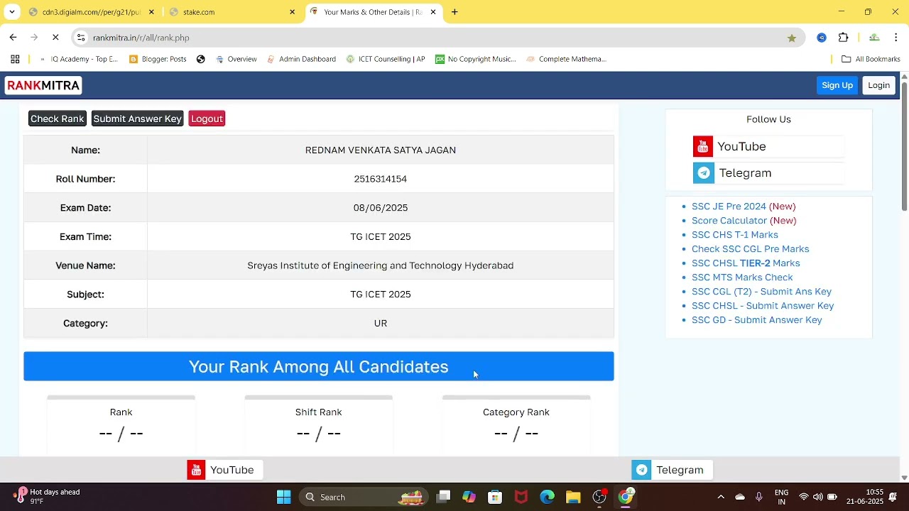 tg icet 2025 exam key / check marks in just 10 seconds / IQ ACADEMY