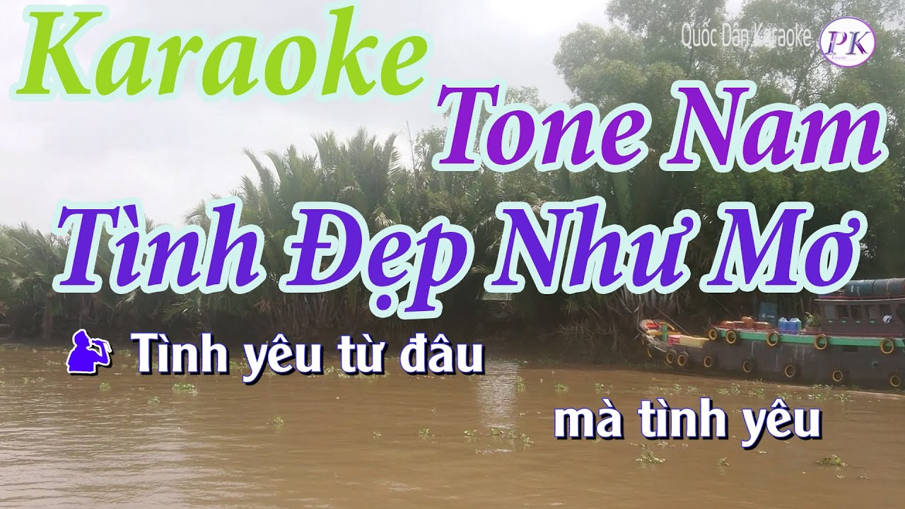 Karaoke Tình Đẹp Như Mơ | Bossa Nova | Tone Nam(Dm) | Quốc Dân Karaoke