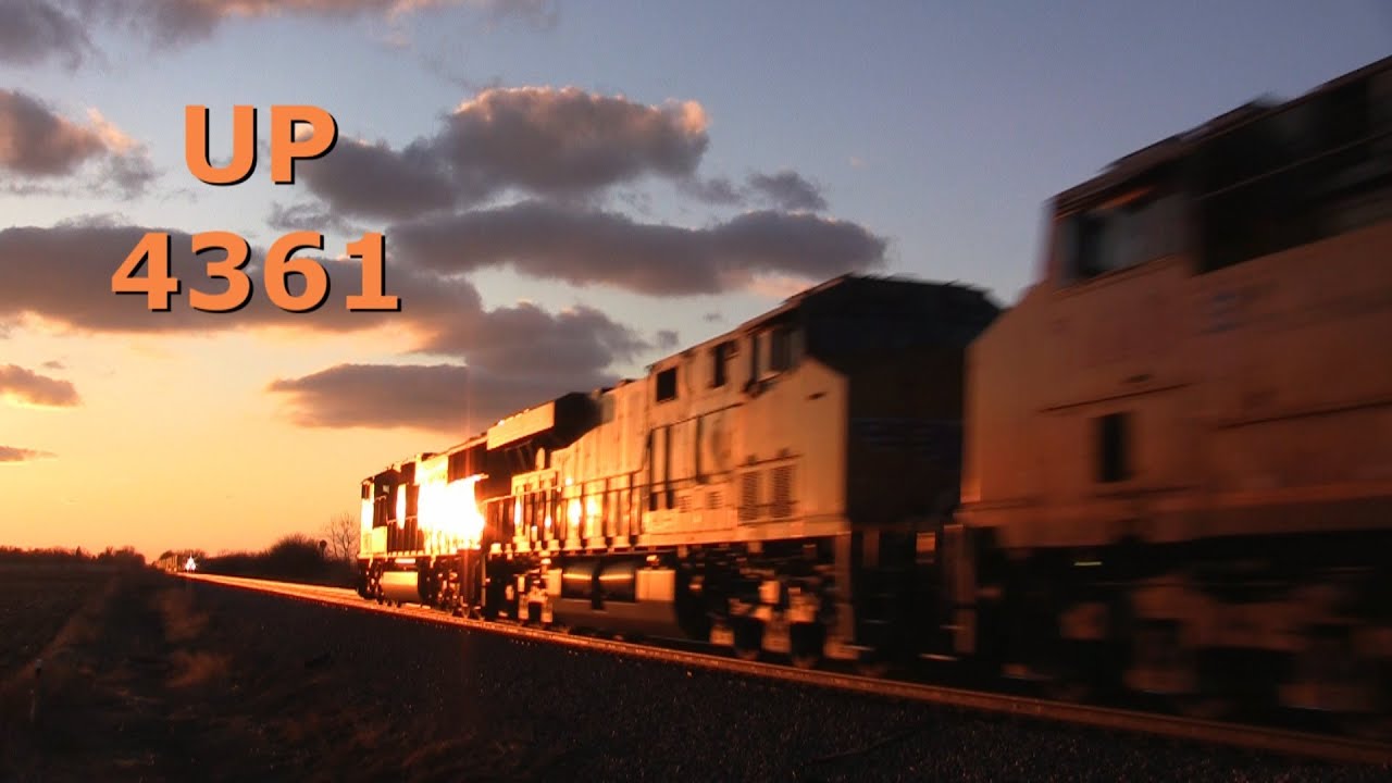 UP 4361 West - Sunset Meet on 3-23-2014