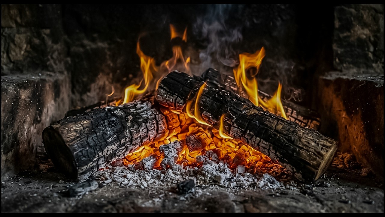 Chimenea Realista 2K (8 Horas) | Cozy Fireplace Sounds & Crackling Logs for Sleep