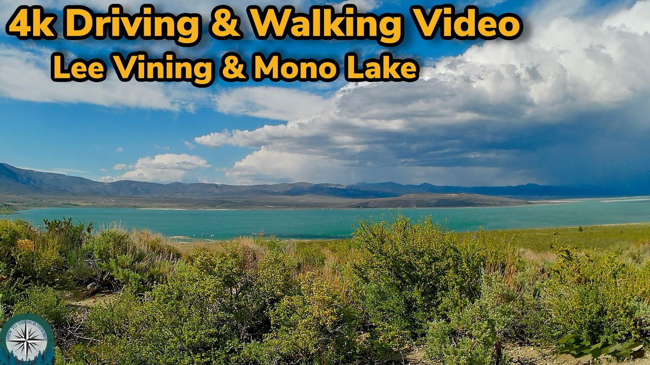 4k Driving & Walking Video - Lee Vining and Mono Lake Visitor Center, California