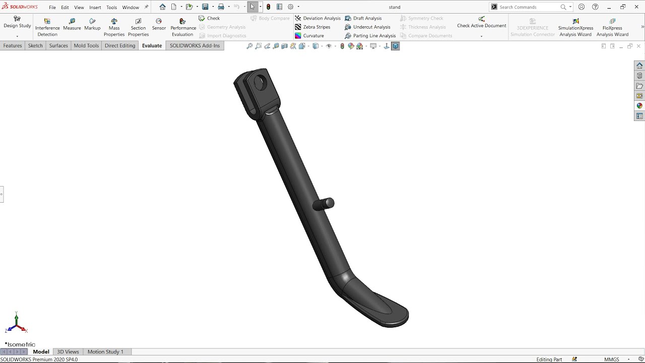 How To Design Splendor Bike Side Stand in Solid works #solidworks #splendor #youtube #shocker #stand