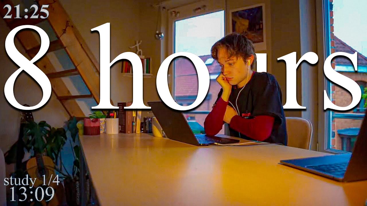 LIVE-Special from Belgium | 8-HOUR study with me in Gent 📚⛈️ rain sounds & pomodoro timer 60 & 10