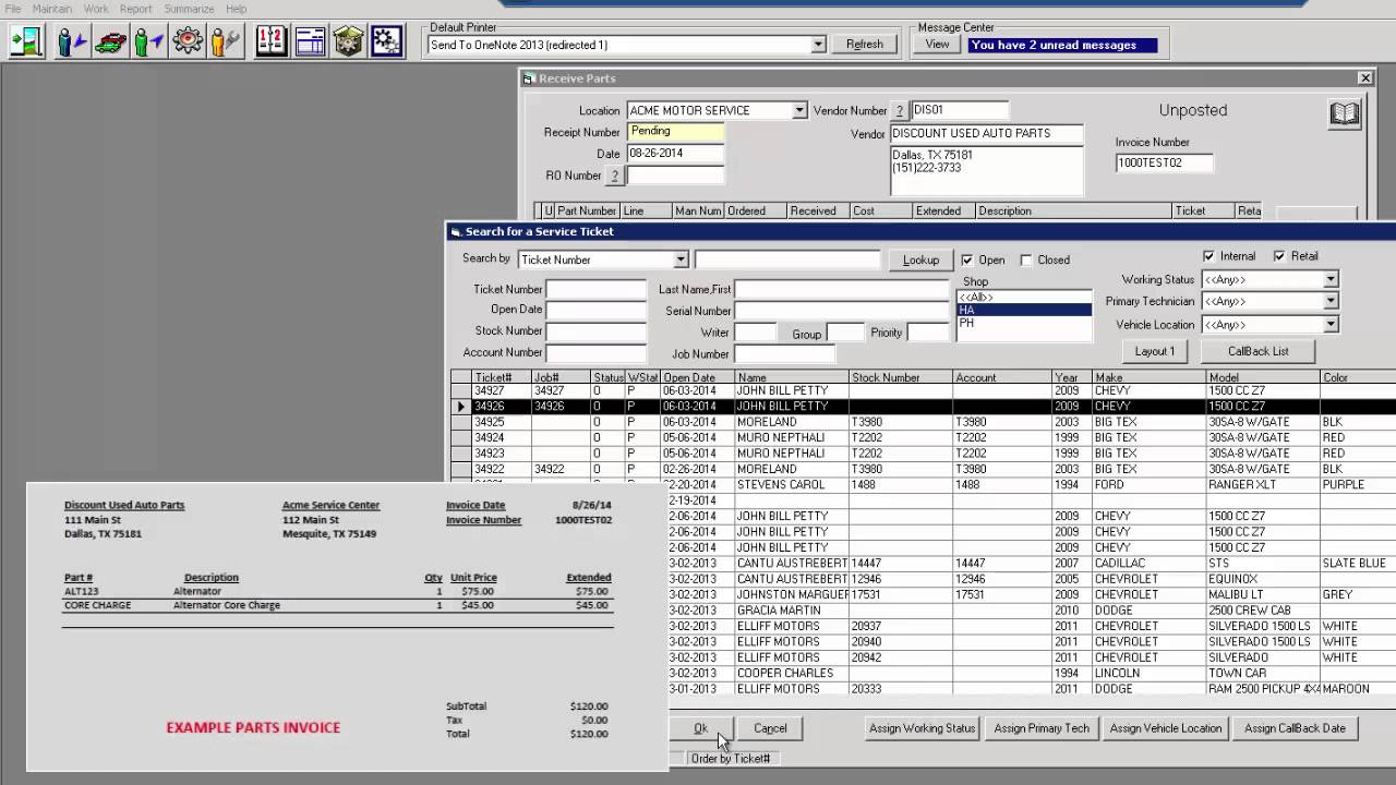 Parts Receiving: Core Charges and Part Returns