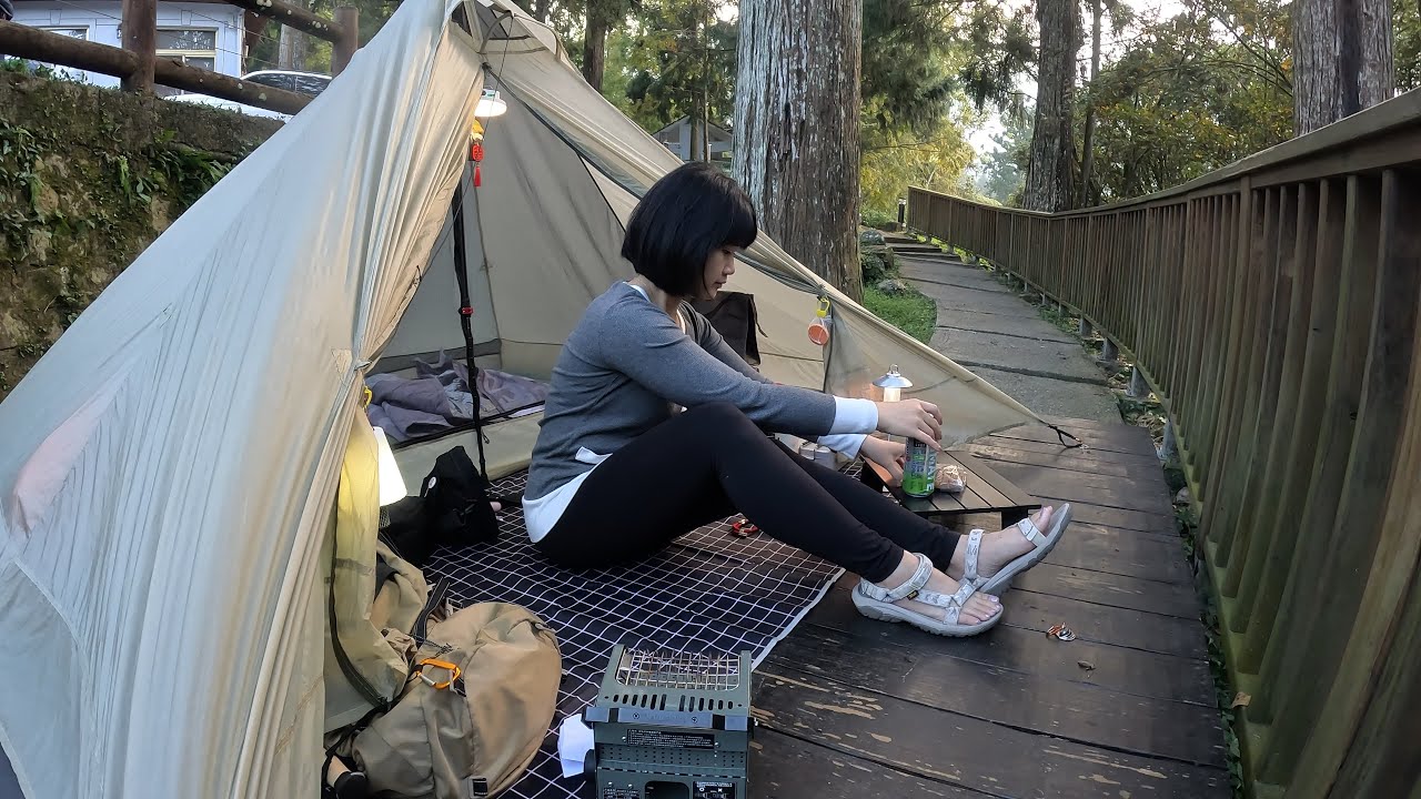 《👣⛺️徒步露營》南投鹿谷/溪頭自然教育園區溪頭露營區-回憶兒時記憶的旅程/熱呼呼的湯食🍜🍲/Solo camp 🧍🏻‍♀️🏕️
