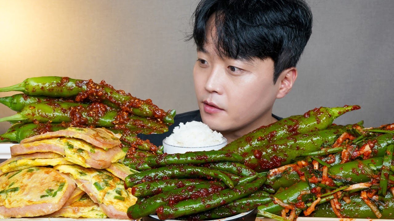 아내표 집밥🍚  땡초김치 고추김치 고추소박이 오이고추된장무침 스팸구이 요리 먹방 Spicy Chili Kimchi & Spam ASMR MUKBANG EATING SHOW