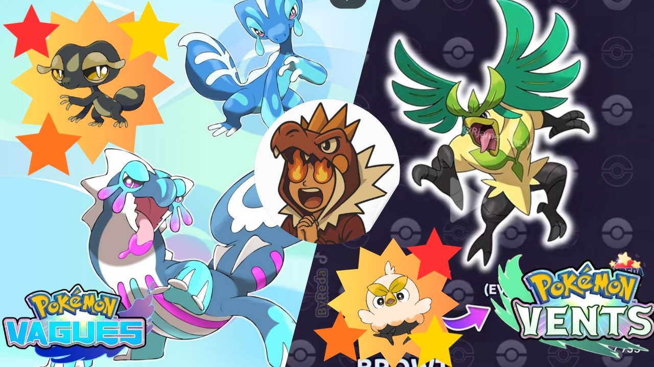 Théories sur les STARTERS DE LA 10G// Pokémon Vents et Vagues ! Evolutions, Origines, et SHINYS !