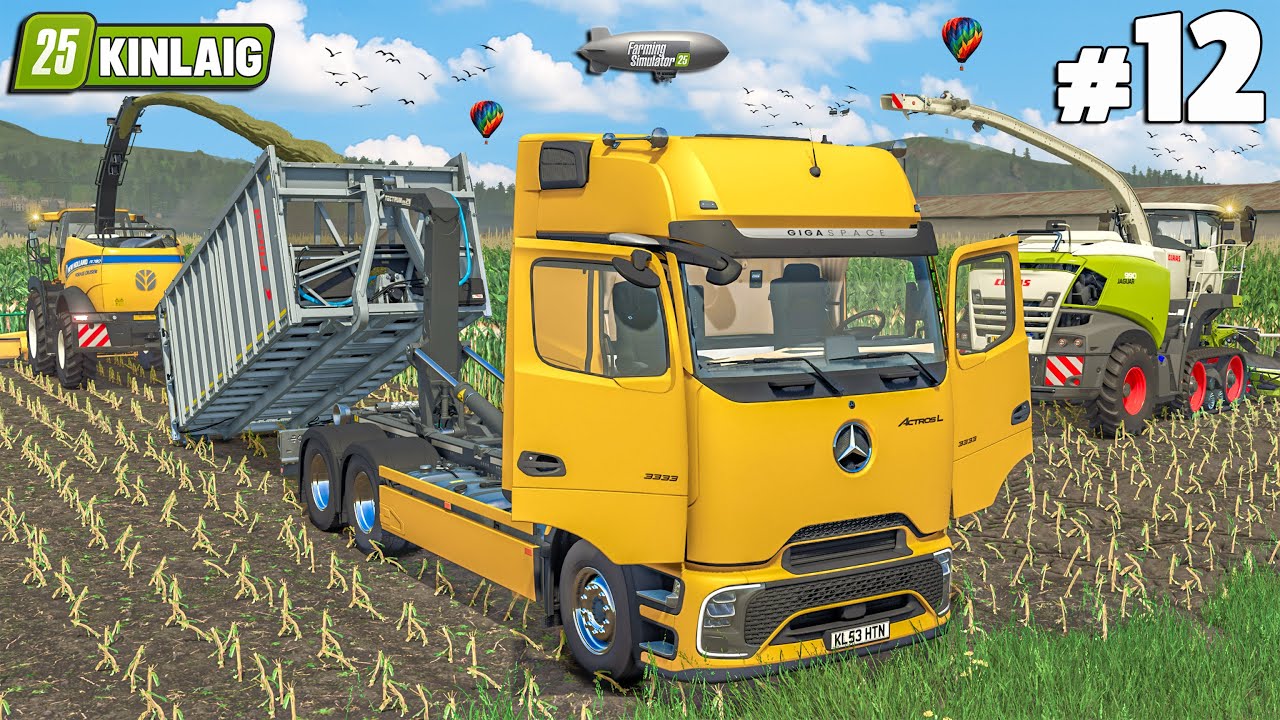 Идеальный урожай кукурузы и соломы с использованием CLAAS, New Holland и Mercedes | Ферма Кингаиг...