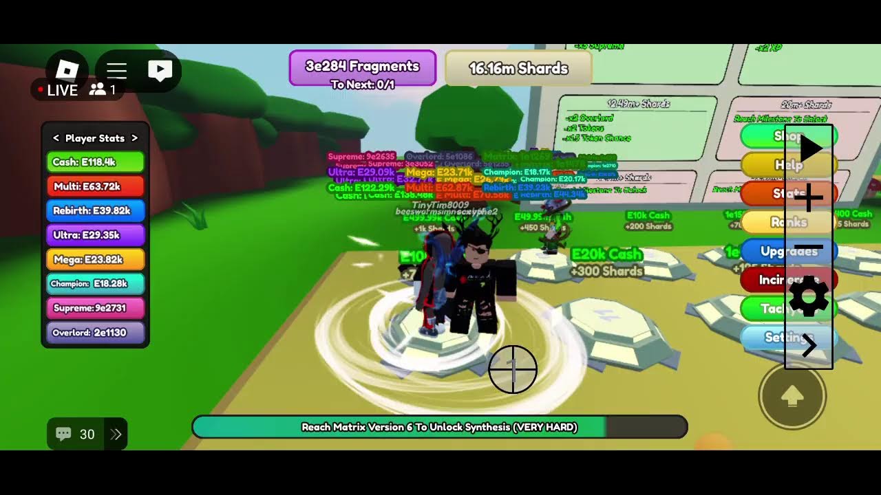 Maxing out button simulator frenzy