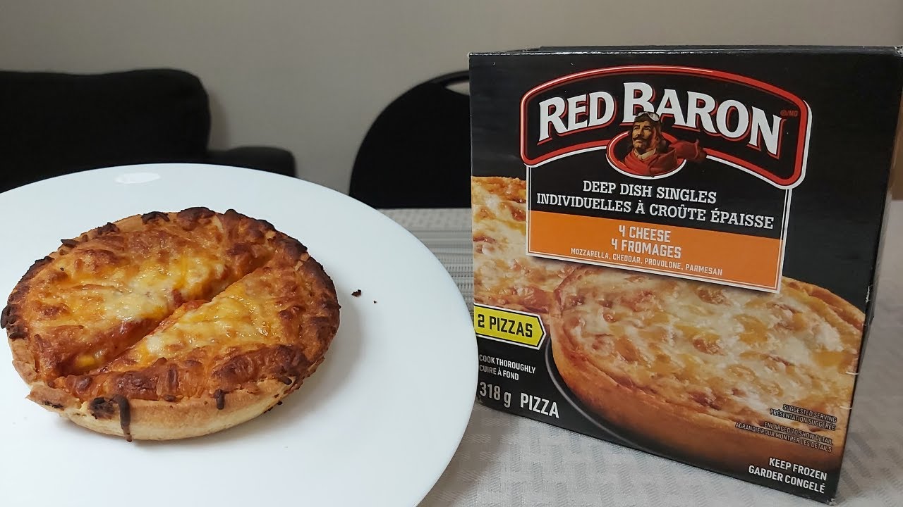 Red Baron DEEP DISH Frozen Pizza Review - Singles 4 Cheese