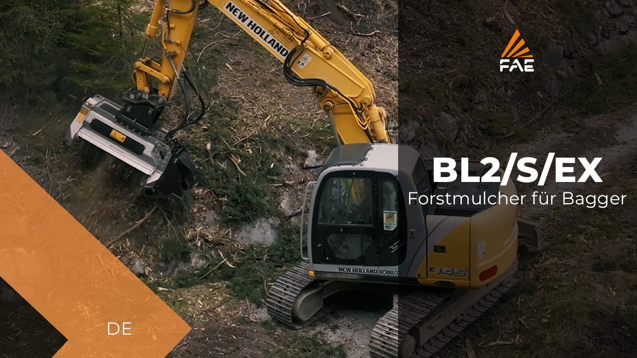 Forstmulcher FAE BL2/S/EX mit Bite Limiter Technologie für Bagger von 11 bis 16 Tonnen