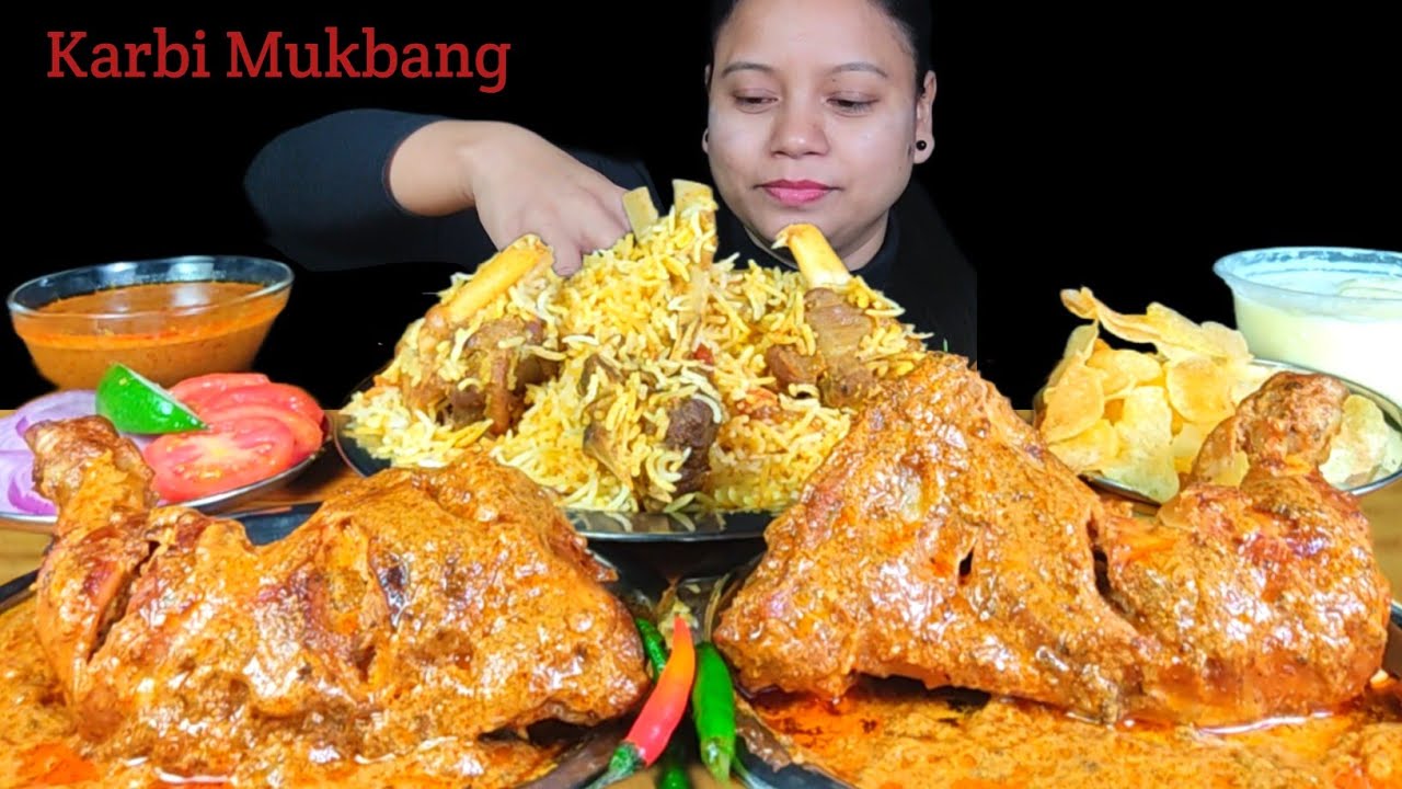 Spicy Mutton Biryani with Chicken Chaap & Rasmalai | Biryani Eating Challenge | Mukbang Asmr