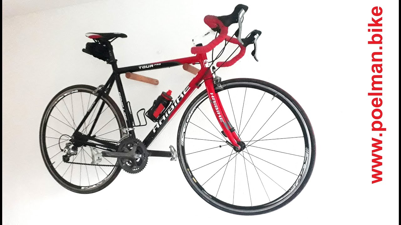 Fiets ophangen aan muur, Wandhouder fiets, Muurbeugel fiets, Houten muurbeugel, Fietshaak voor muur.