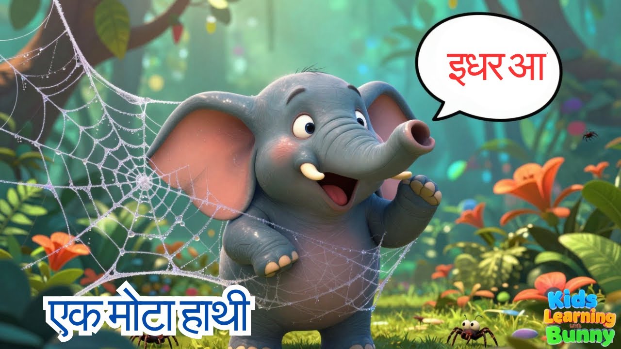 Ek Mota Hathi | एक मोटा हाथी | Most Popular Hindi Kids Rhyme | Kids Learning With Bunny हिंदी