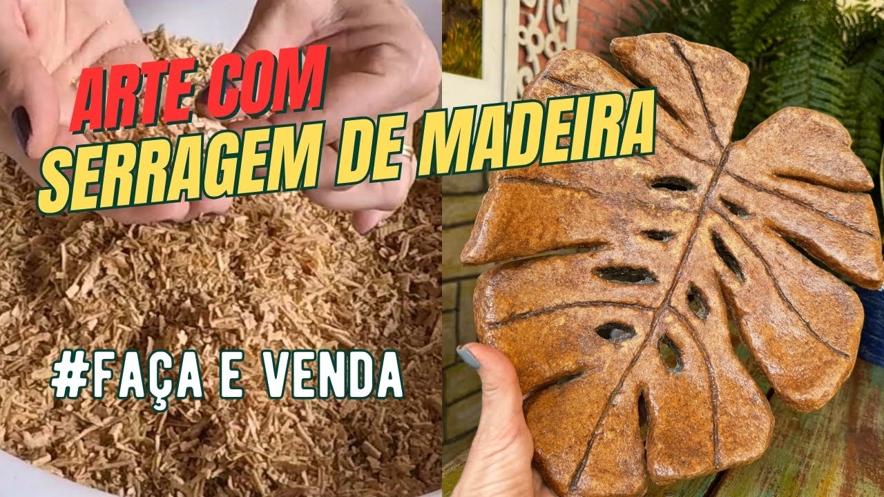 Сделай сам - Как сделать красивую поделку из древесных опилок - Folha Costela de Adão