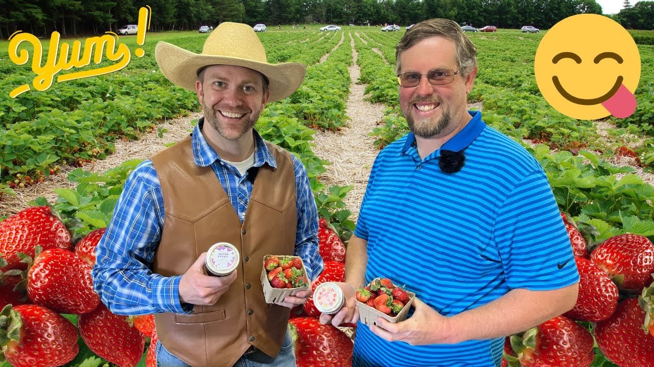 Strawberry Picking Fun and Making Jelly with Cowboy Jack