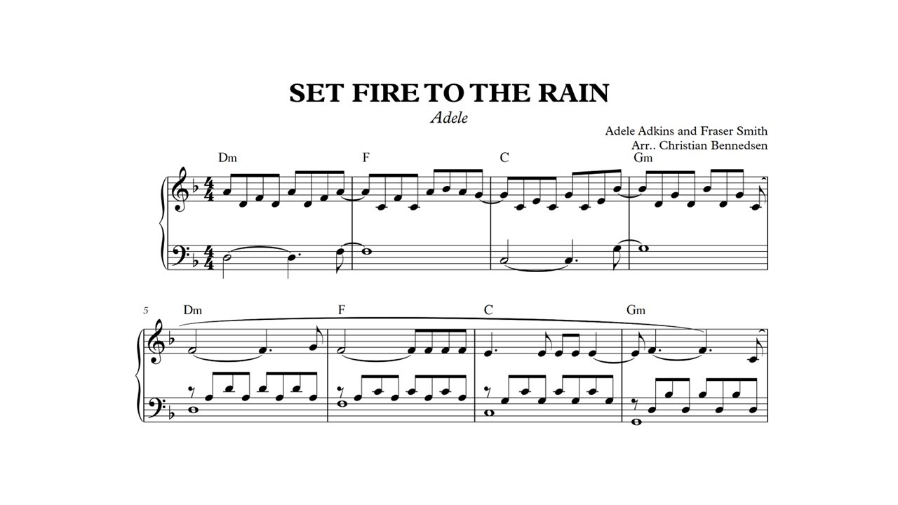 Set Fire To The Rain - Piano