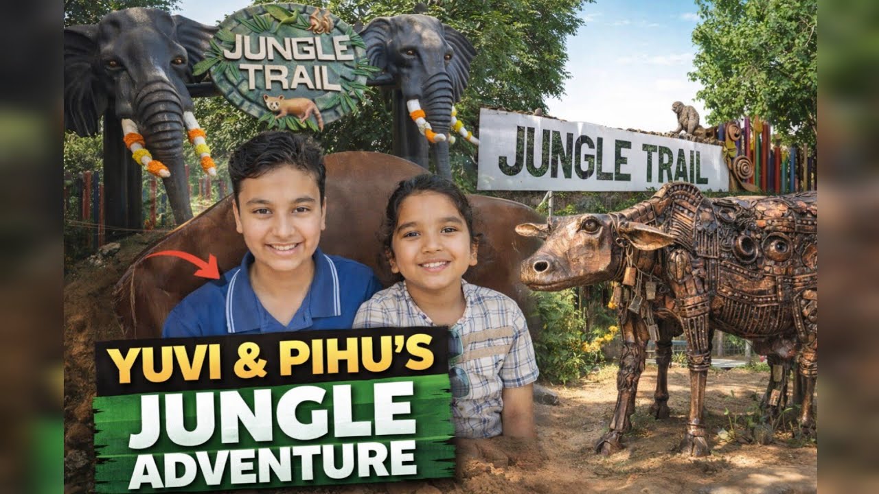 Yuvi & Pihu’s Jungle Adventure 🐾 | Jungle Trail Noida Vlog ∆ Exploring Jungle Trail Noida