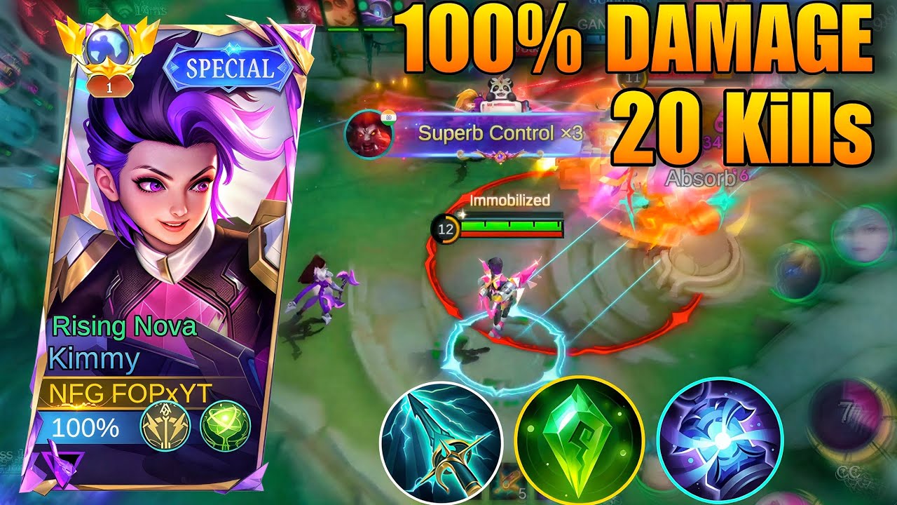 20 Kills Kimmy + 2 Triple Kills 16 Stars Mythic Rank | MLBB Gameplay 