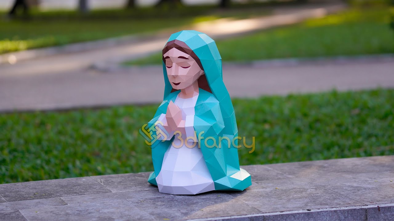 DIY Virgin Mary Nativity Papercraft – Cricut SVG 3D Assembly Tutorial (Step-by-Step Guide)
