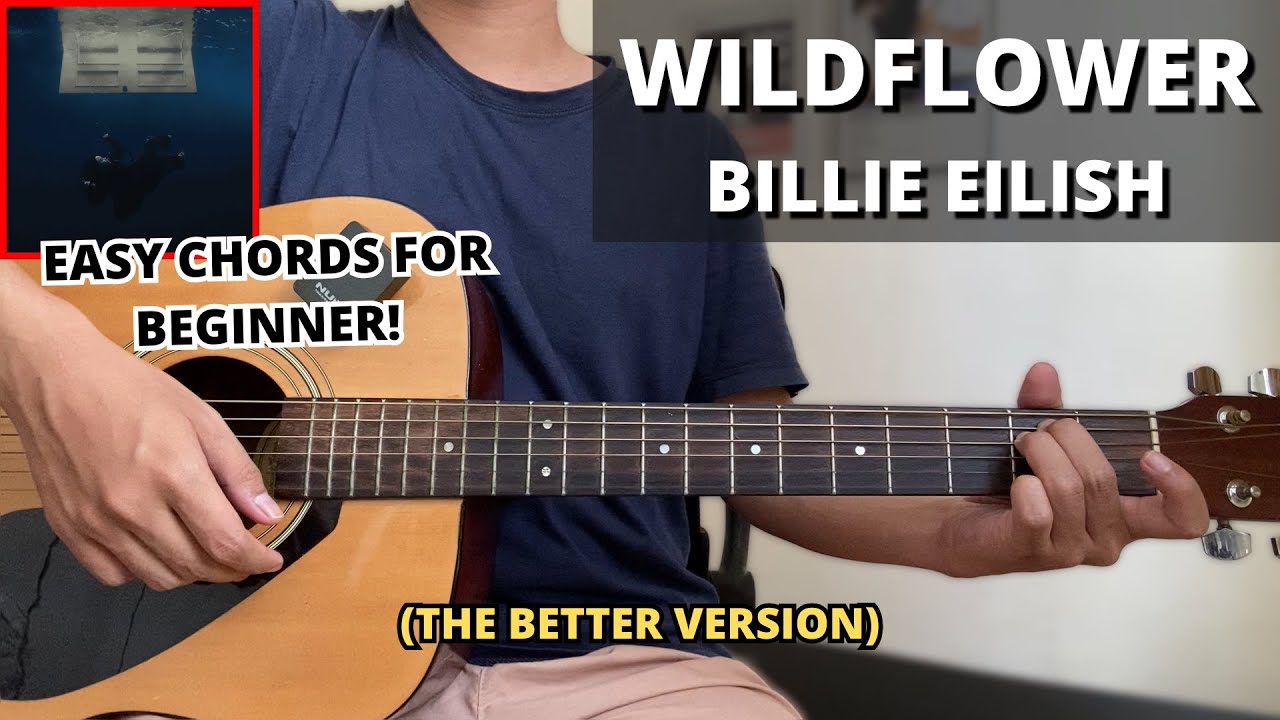 Wildflower - Billie Eilish (Guitar Tutorial) No Capo! Easy Chords For Beginner! (The Better Version)