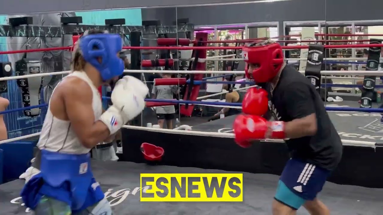 Heated Sparring Deen the great soarring a fighter 40! Pounds bigger EsNews Boxing