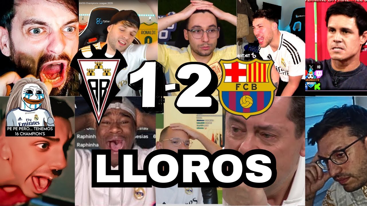 🔥LAS MEJORES MEJORES REACCIONES Y  LLOROS MADRIDISTAS AL ALBACETE 1-2 BARCELONA😭