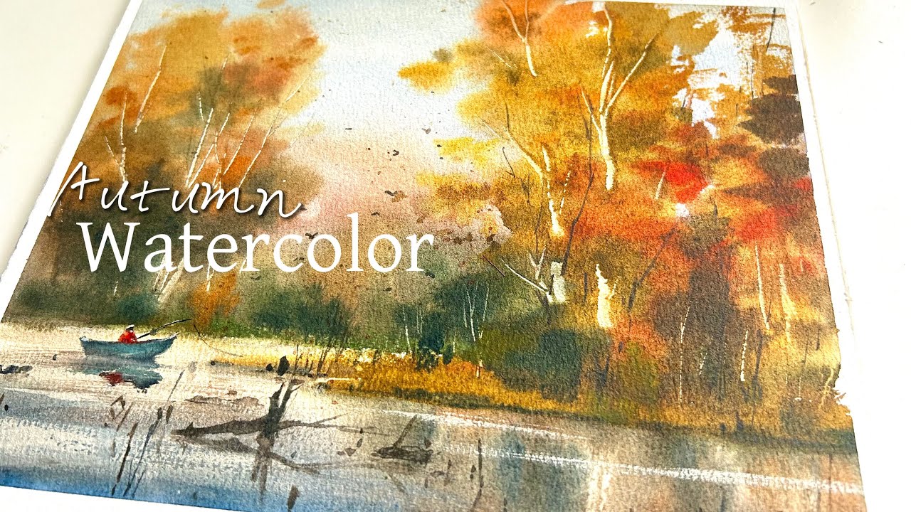 Watercolor Tutorial: A Serene Autumn Lake
