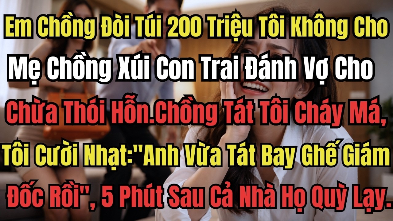Em Chồng Đòi Tôi Phải Mua Túi Hiệu 200 Triệu, Tôi Từ Chối Thì Bị Chồng Tát. Tôi Cười Lớn: 