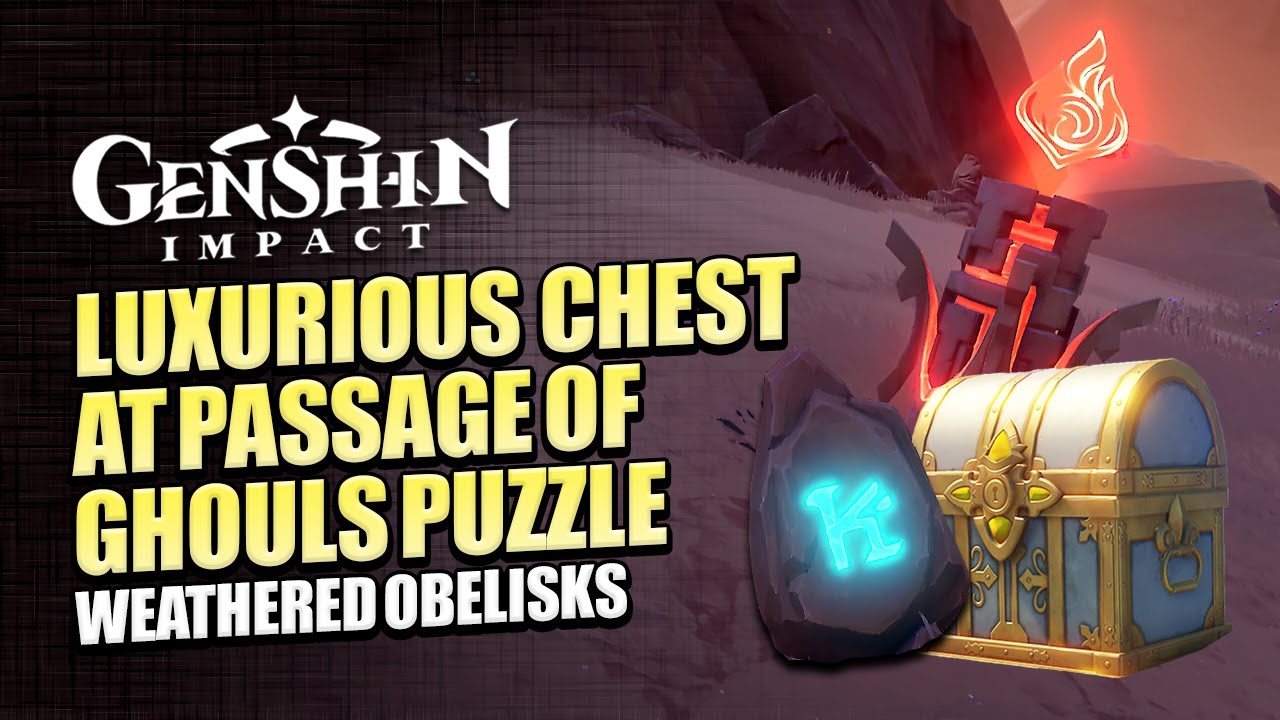 4 Pyro Totems At Passage Of Ghouls Puzzle Guide | Matching Stones Luxurious Chest | Genshin Impact