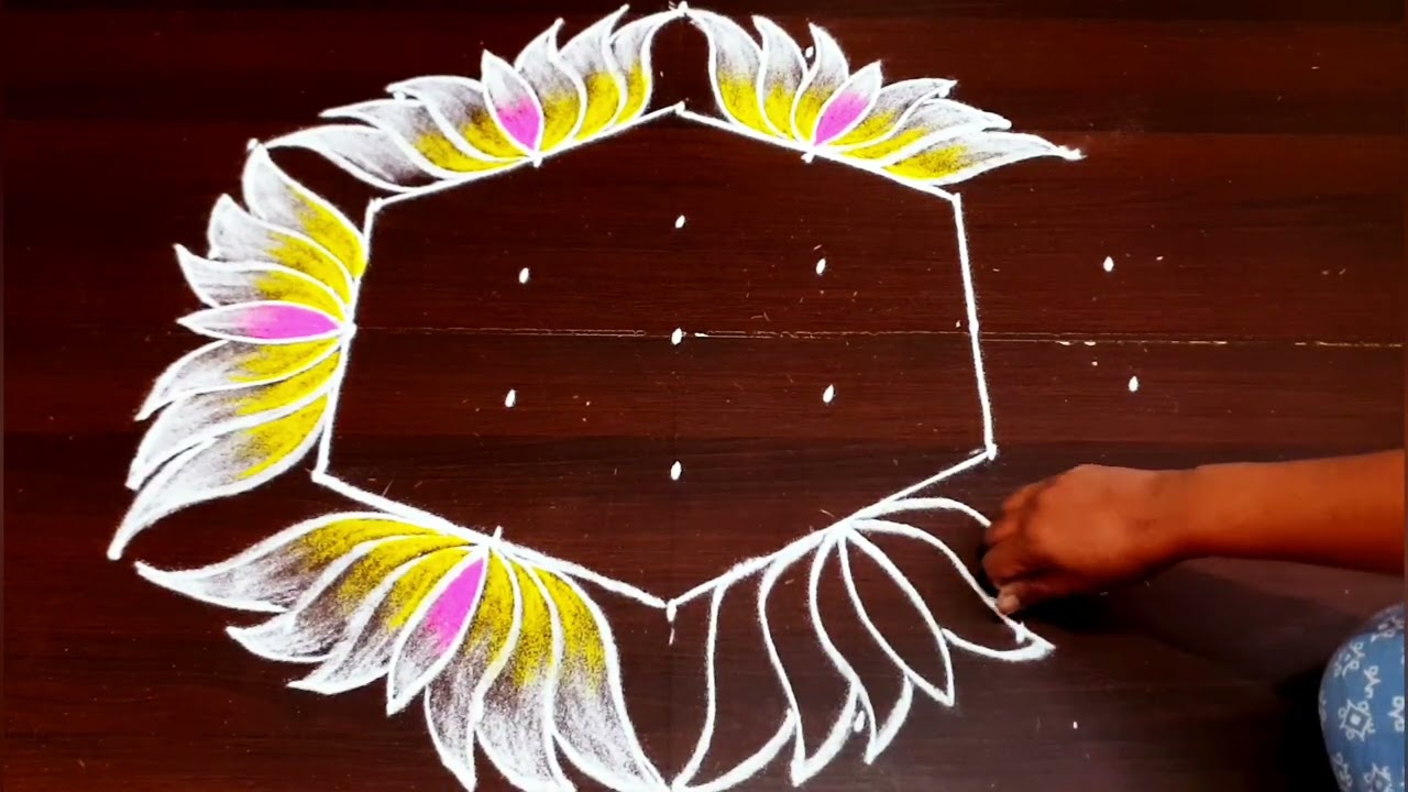 Beautiful thamarai poo kolam
