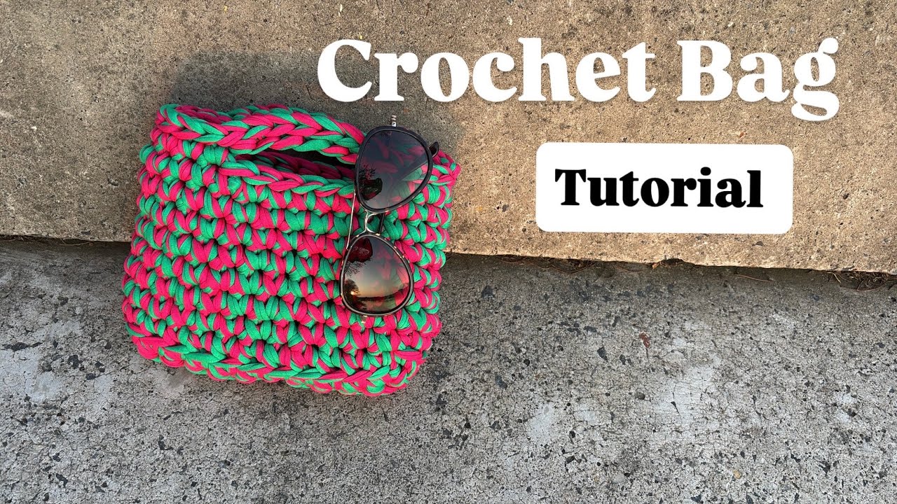 Easy Chunky Crochet Totebag tutorial | t-shirt Yarn