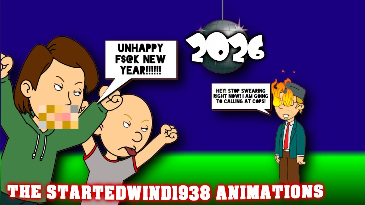Boris and Classic Caillou Wishes For Unhappy New Year At 2026 New Year's Eve Gets Arrested/Grounded